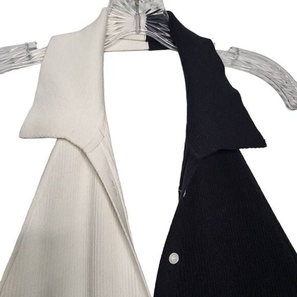 Eloquii Ribbed Colorblock Halter Collared Button Front Midi Dress Size 18/20 - Picture 5 of 10